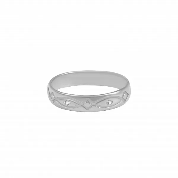 арт 1502761 кольцо серебро 925 пробы с фианитами  родированное