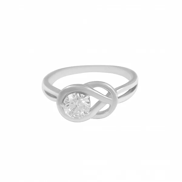арт 1502588 кольцо серебро 925 пробы с фианитом  родированное